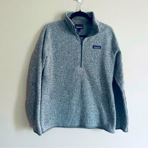 Patagonia Women's Light Grey Long Sleeve 1/4 Zip Better Sweater Size Large NWOT